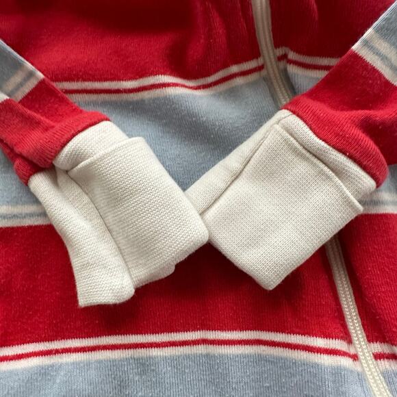 Burt’s Bees chunky striped sleeper 0-3 months blue red footed boys hand covers - Picture 4 of 8